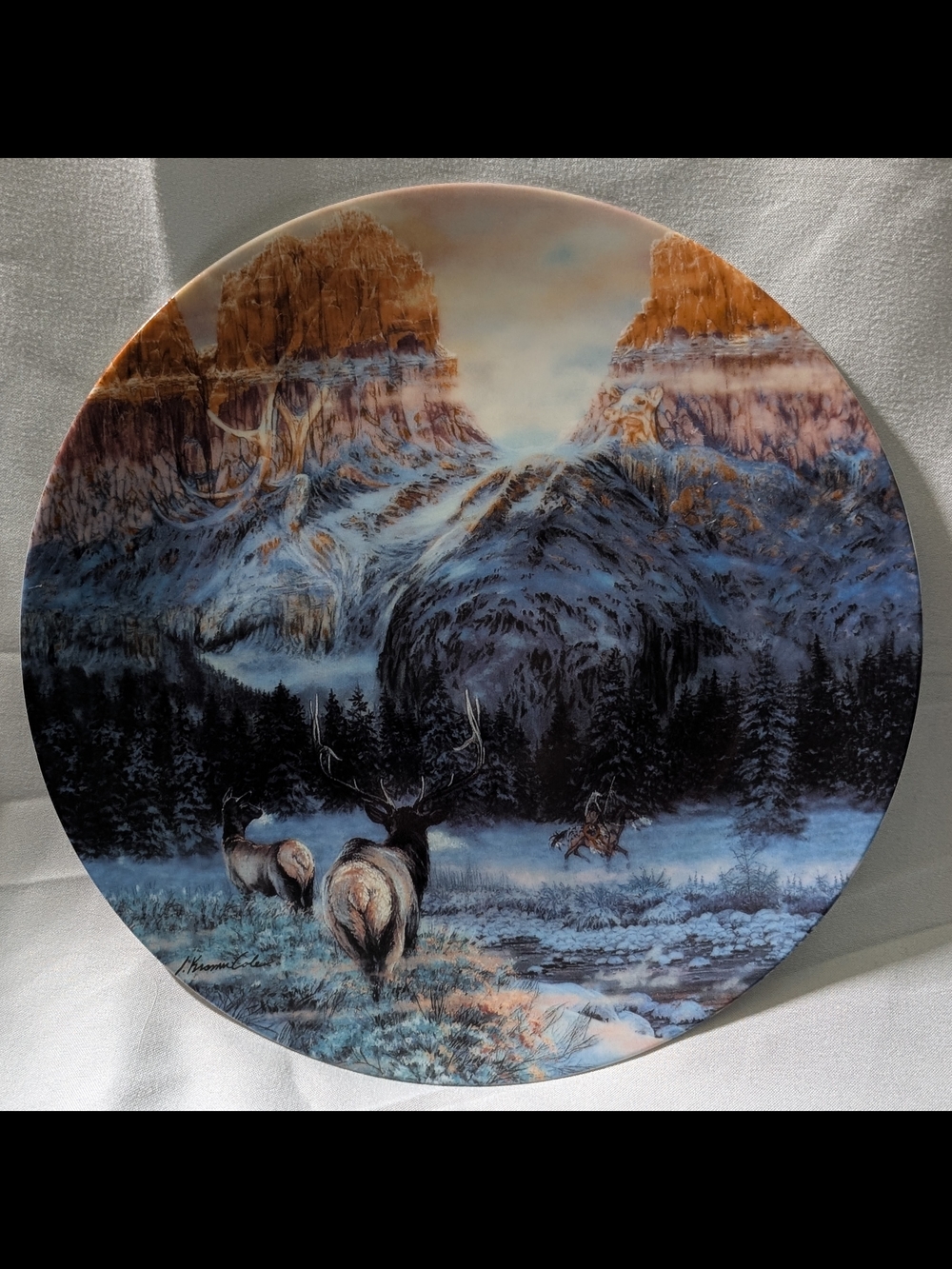 W.S. George Collector Plate - "Wintering With the Wapiti" By Julie Kramer Cole